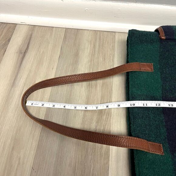 Duluth Trading Co Tote Bag Women’s OS Navy Blue & Green Wool Blend Plaid Purse - Picture 8 of 9